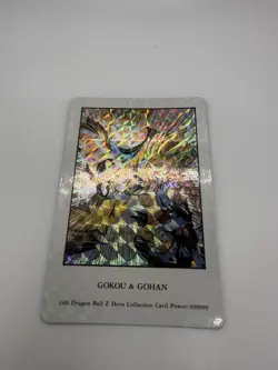 Holo Foil Dragon Ball Z Hero Collection Card Power 999999 Gokou & Gohan 149 RARE - Image 2