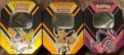 Pokemon TCG V Empty Power Tins Set - 1x Pikachu 1x Eevee 1x Eternatus - No Cards - Image 1
