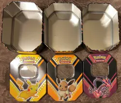 Pokemon TCG V Empty Power Tins Set - 1x Pikachu 1x Eevee 1x Eternatus - No Cards - Image 2