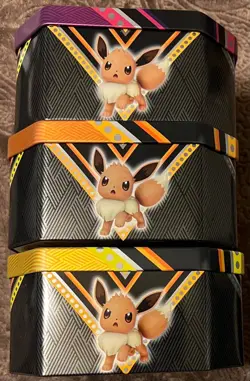 Pokemon TCG V Empty Power Tins Set - 1x Pikachu 1x Eevee 1x Eternatus - No Cards - Image 4