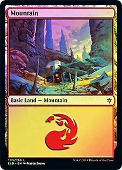 Mountain (263) FOIL Throne of Eldraine NM Basic Land MAGIC MTG CARD ABUGames - Image 1