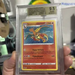 Pokemon Special Delivery Charizard SWSH075 Black Star Promo Holo BGS 9.5 swirl ￼ - Image 1