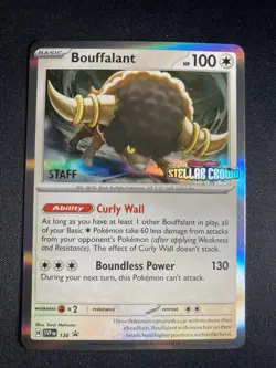 Bouffalant Pokemon SVP Promo 136 (Prerelease) [Staff] NM - Image 1