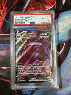 Gengar VMAX Fusion Strike 157/264 Ultra Rare PSA 10 Gem Mint Pokemon TCG - Image 1