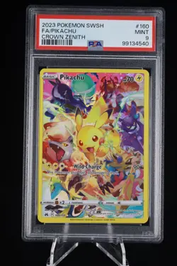 2023 Pokemon TCG Crown Zenith Pikachu #160/159 Full Art Secret Rare PSA 9 - Image 1