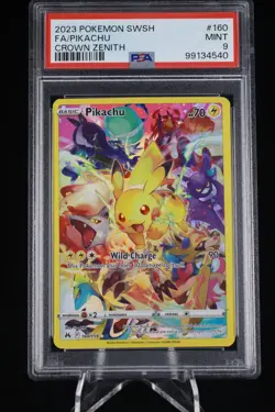 2023 Pokemon TCG Crown Zenith Pikachu #160/159 Full Art Secret Rare PSA 9 - Image 3