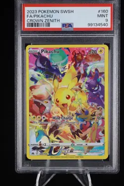 2023 Pokemon TCG Crown Zenith Pikachu #160/159 Full Art Secret Rare PSA 9 - Image 4