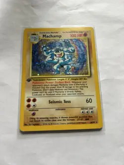 Pokemon Machamp 8/102 Base Set 1st Edition Holo Rare 100HP Stage 2 - Image 1