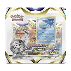 Brilliant Stars 3 Pack Blister Booster Glaceon Promo Pokemon SWSH New Sealed - Image 1