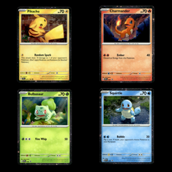 4x Pikachu Bulbasaur Charmander Squirtle Cosmos Holo Promos Pokemon Cards - Image 1