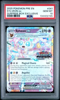 2025 POKEMON PRE EN-PRISMATIC EVOLUTIONS #041 SYLVEON EX PSA 10 - Image 1