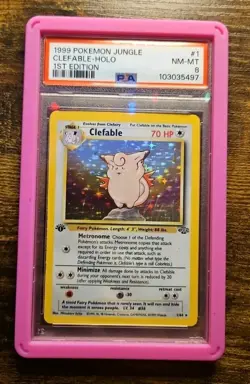 Pokemon Clefable Jungle 1st Edition Holo Rare #1 PSA 8 - Image 1