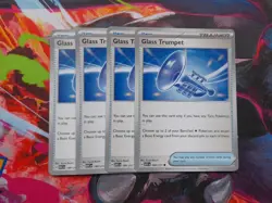 4x Glass Trumpet - NM Playset - Trainer x4 - Pokemon TCG - Image 1