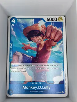 P-055 Monkey.D.Luffy English P One Piece TCG Card Game - Image 1