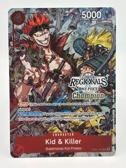 Kid & Killer EB01-003 EN ONE PIECE TCG 25-26 ONLINE REGIONALS Champion-NM - Image 1