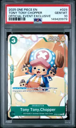 PSA 10 - Tony Tony Chopper OP09-029 Promo One Piece Day Dallas Official Event - Image 1