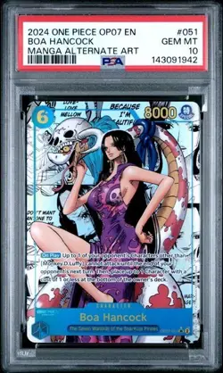 ONE PIECE TCG PSA 10 BOA HANCOCK OP07-051 SR - 2024 ENG ENGLISH MANGA - Image 1