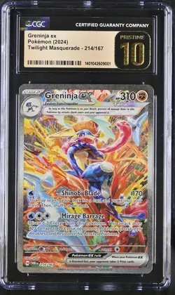 PRISTINE CGC 10 GRENINJA EX 214 TWILIGHT MASQUERADE SCARLET & VIOLET POKEMON - Image 1