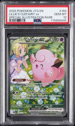 2025 POKEMON JTG EN-JOURNEY TOGETHER #184 LILLIE'S CLEFAIRY EX PSA 10 - Image 1