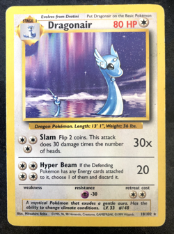Dragonair 18/102 base set Rare Pokemon card TCG WOTC 1999 - Image 1