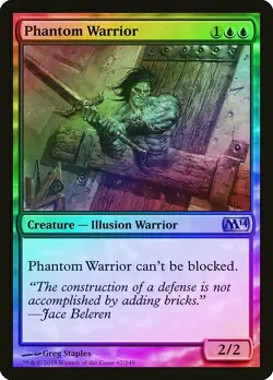 Phantom Warrior FOIL Magic 2014 / M14 NM Blue Uncommon MAGIC MTG CARD ABUGames - Image 1