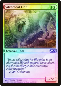 Silvercoat Lion FOIL Magic 2013 / M13 NM White Common MAGIC MTG CARD ABUGames - Image 1