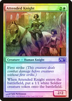 Attended Knight FOIL Magic 2013 / M13 NM White Common MAGIC MTG CARD ABUGames - Image 1