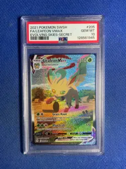 2021 POKEMON SWORD & SHIELD EVOLVING SKIES SECRET FULL ART/LEAFEON VMAX PSA 10 - Image 1