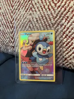 Pokemon TCG Piplup Holo Secret Rare Card Sun & Moon Cosmic Eclipse 239/236 - Image 1