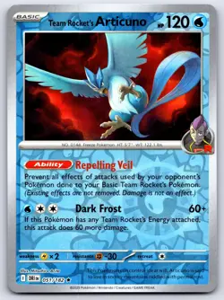 TEAM ROCKET'S ARTICUNO 051/182 RARE DESTINED RIVALS POKEMON REVERSE HOLO NM - Image 1