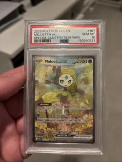 2025 Pokemon Black Bolt Meloetta ex Special Illustration Rare #167/086 PSA 10 - Image 1