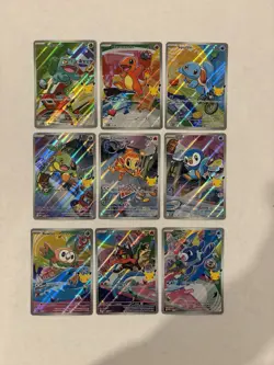 Pokemon Full Set of 9 First Partner Series 1 Illustration Collection English NM+ - Image 1
