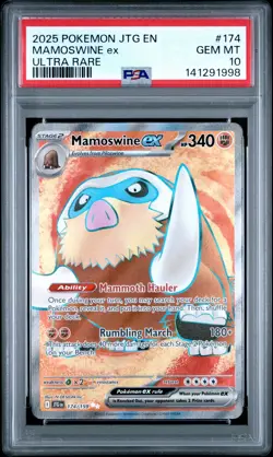 2025 Pokemon Jtg En-Journey Together #174 Mamoswine Ex Ultra Rare PSA 10 - Image 1