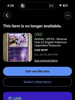 Gothita #69 Reverse Holo Pokemon Legendary Treasures✨🔥SHIPS FAST💨+FREE GIFT🎁 - Image 2