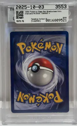 1999 Pokemon Shadowless #4 Charizard - Holo R BGS 7.5 Near Mint - Image 2