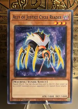Ally of Justice Cycle Reader HAC1-EN089 Hidden Arsenal 1st Ed. Common NM Yugioh! - Image 1