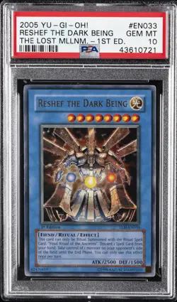 2005 YU-GI-OH! TLM-THE LOST MILLENNIUM 1ST EDITION RESHEF THE DARK BEING PSA 10 - Image 1