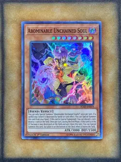 Yugioh Abominable Unchained Soul IGAS-EN019 Super Rare 1st Ed LP - Image 1