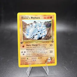 Pokemon Card Gym Challenge 65/132 BLAINE'S RHYHORN (common) *1st Edition* NM -j - Image 1