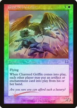 Charmed Griffin FOIL Mercadian Masques NM White Uncommon MAGIC CARD ABUGames - Image 1