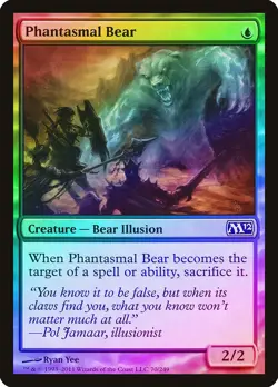 Phantasmal Bear FOIL Magic 2012 / M12 NM Blue Common MAGIC MTG CARD ABUGames - Image 1