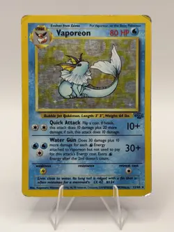 Pokemon TCG Vaporeon Holo Rare Card Jungle, 12/64, Vintage - Image 1
