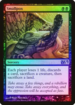 Smallpox FOIL Magic 2012 / M12 HEAVILY PLD Black Uncommon MAGIC CARD ABUGames - Image 1