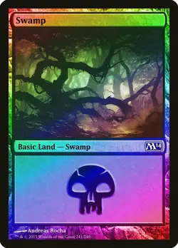 Swamp (241) FOIL Magic 2014 / M14 NM Basic Land MAGIC GATHERING CARD ABUGames - Image 1