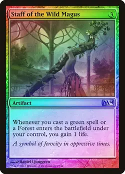 Staff of the Wild Magus FOIL Magic 2014 / M14 NM Uncommon CARD ABUGames - Image 1