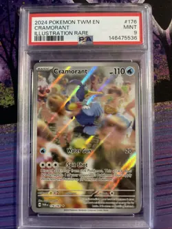 Pokemon Cramorant Illustration Card 176/167 Twilight Masquerade Rare PSA9 - Image 1