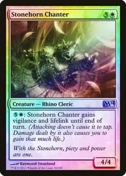 Stonehorn Chanter FOIL Magic 2014 / M14 NM White Uncommon MAGIC CARD ABUGames - Image 1