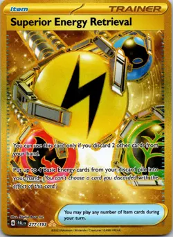 Pokemon Card Superior Energy Retrieval 277/193 Hyper Rare Paldea Evolved EX NM - Image 1