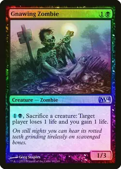 Gnawing Zombie FOIL Magic 2014 / M14 NM Black Uncommon MAGIC MTG CARD ABUGames - Image 1