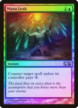 Mana Leak FOIL Magic 2012 / M12 NM Blue Common MAGIC GATHERING CARD ABUGames - Image 1